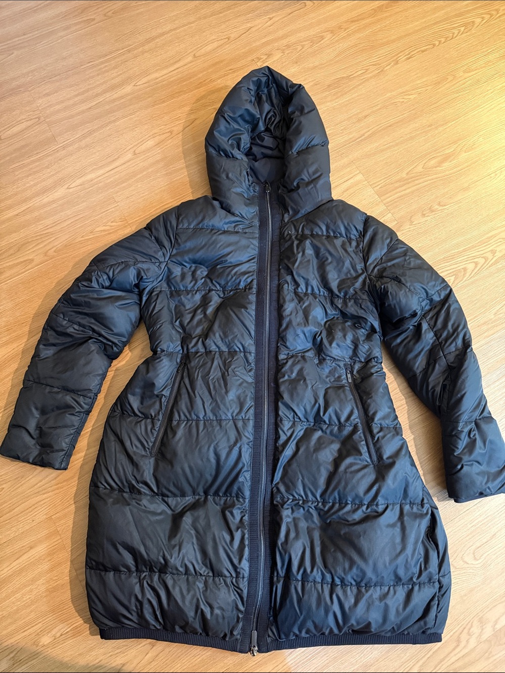 Lululemon Women’s Cloudscape Black Hooded Down Long Puffer Jacket